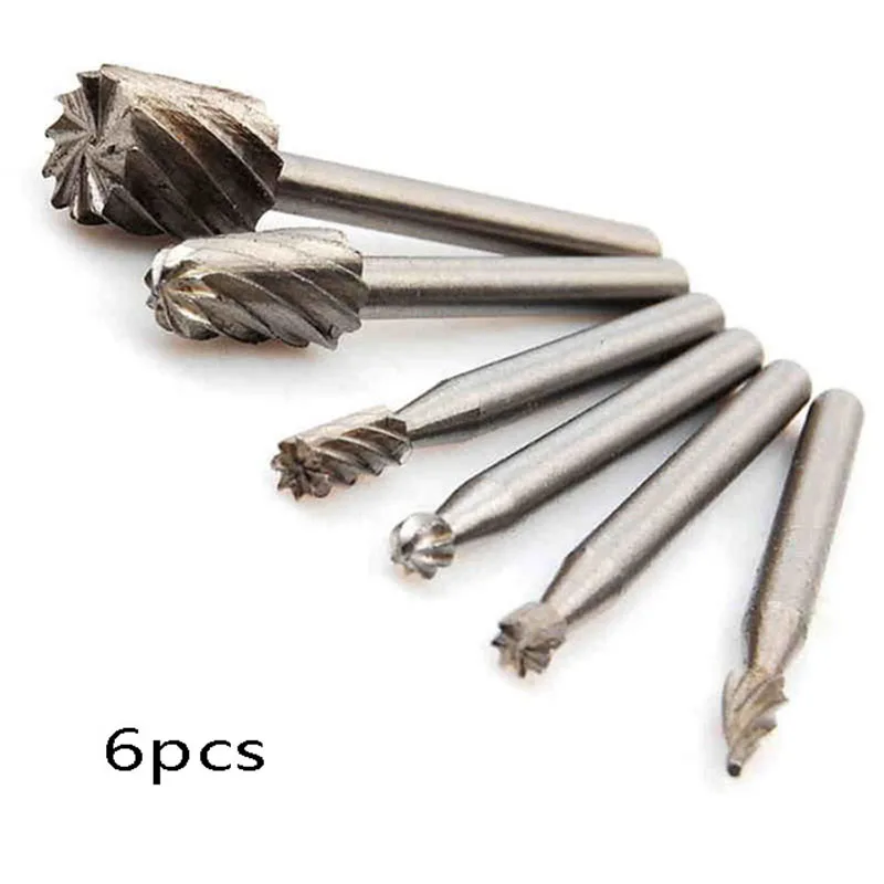 

6Pc Routing Router Drill Bits SetWood Stone Metal Root Carving Milling Cutter Drill Bits Rotary Burrs Tools For Woodworking