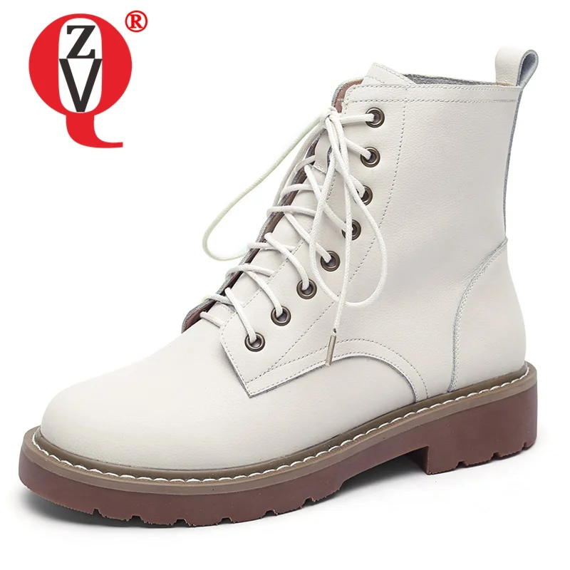 

ZVQ Women winter New Style Fashion Leisure Flat bottom short boots Round Toe office lady Concise Comfortable Solid color