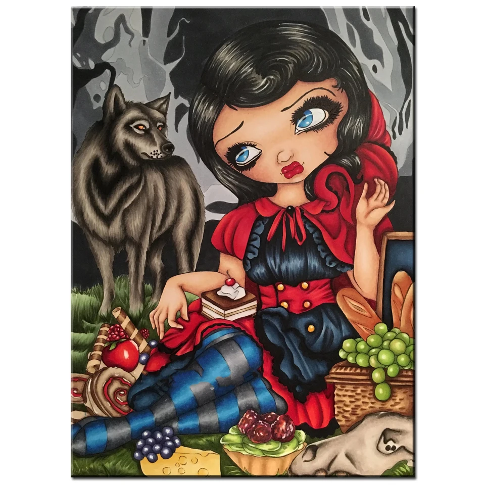 Набор для алмазной вышивки волк с мультяшными изображениями | Дом и сад