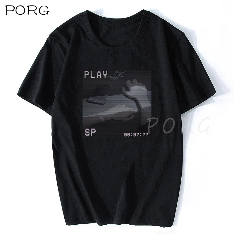 

Футболка с принтом грустный Ретро аниме Плачущий глаз испарительная волна летний стиль в стиле аниме Япония Ретро 90-е испарительная волна В...