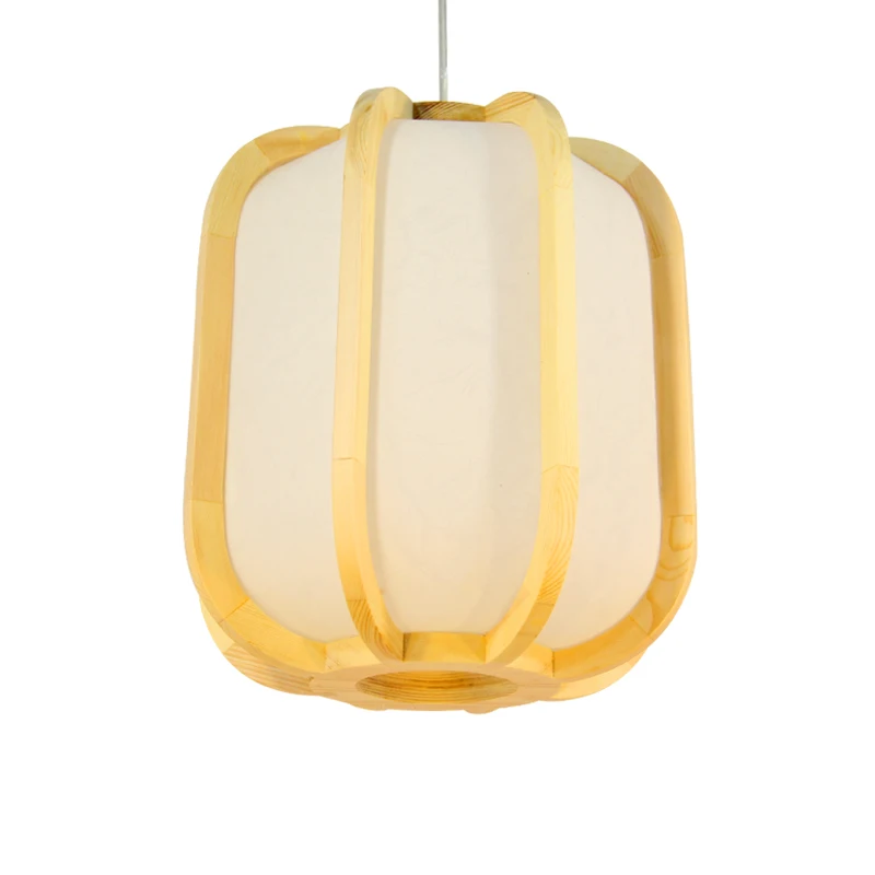 

Japanese style pine wood lantern, solid wood pumpkin lamp and tatami drum type Chandelier