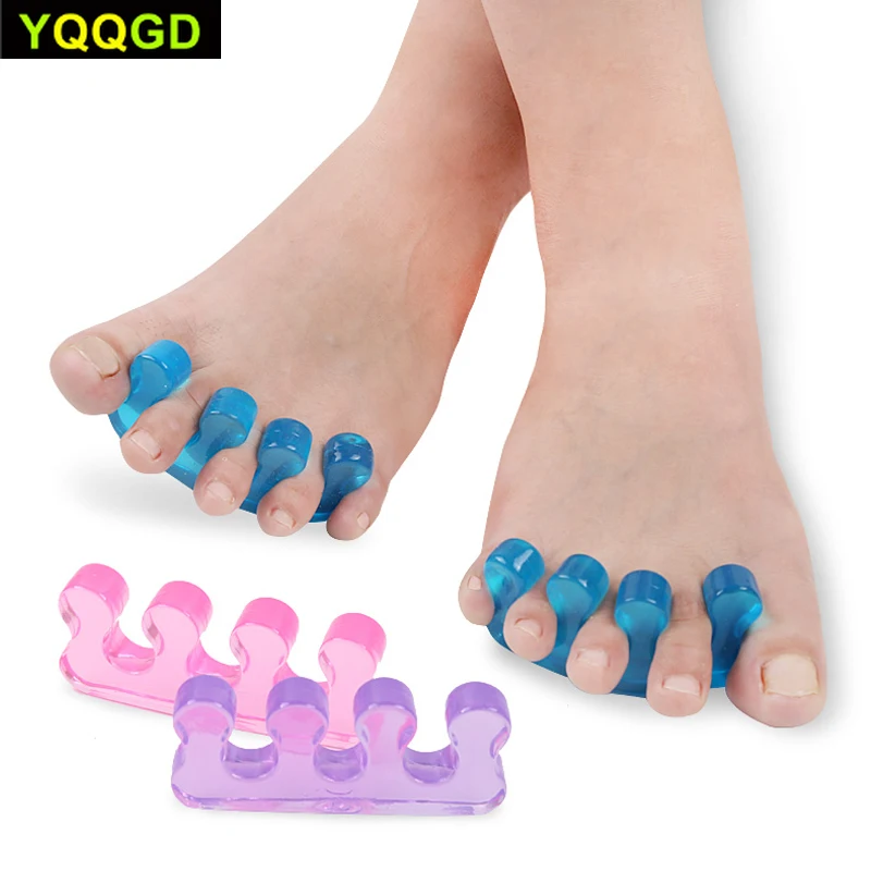 

1Pair Happy Toes Gel Toe Separators Stretchers and Straighteners for Foot Pain & Bunion Relief, Hammer Toes and More