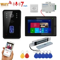 7inch wireless wifi rfid video door phone doorbell intercom entry system with 280kg 600bl mortise mount door magnetic lock