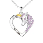 Ожерелье с кристаллами в виде единорога для женщин, девушек, мам, персонализированные подарки, на удачу, с бесплатной гравировкой имени