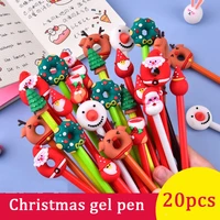 20pcsset gel pen kawaii christmas cute christmastree reindeer 0 5mm black neutral pens school office stationary supplies gifts
