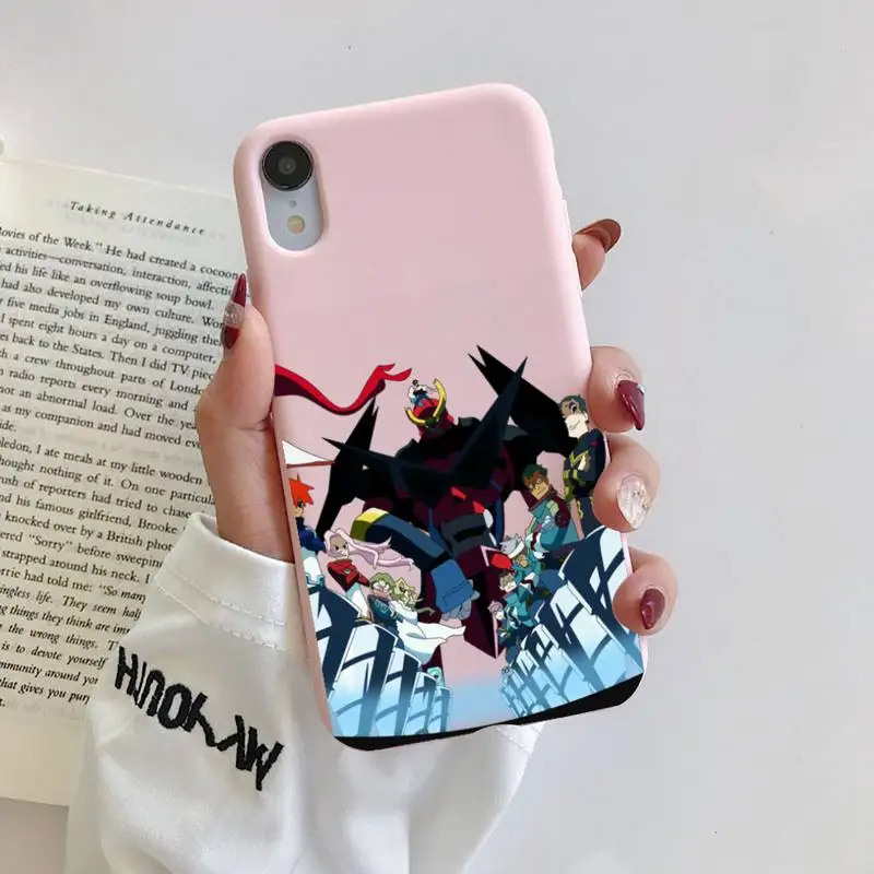 

gurren lagann Phone Case Original Liquid For iphone 11 Pro Max X XS Max XR Solid Candy Color Shell For iPhone 7 8 6 6S Plus