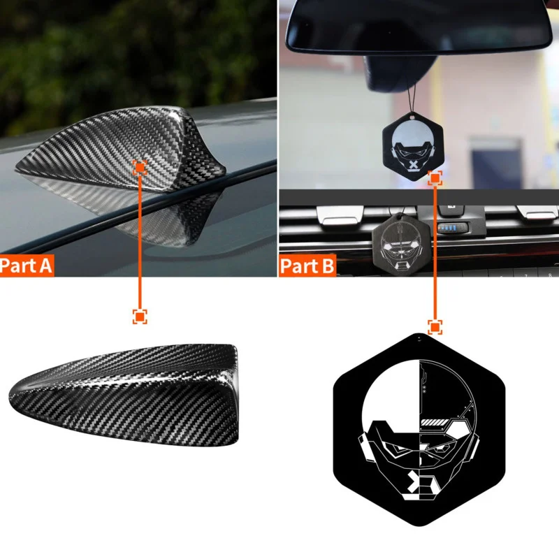 

Fit For BMW MINIFor Dodge For Mazda For Alpha For Volvo Real Carbon Fiber Antenna Cover Shark Fin Car Modification
