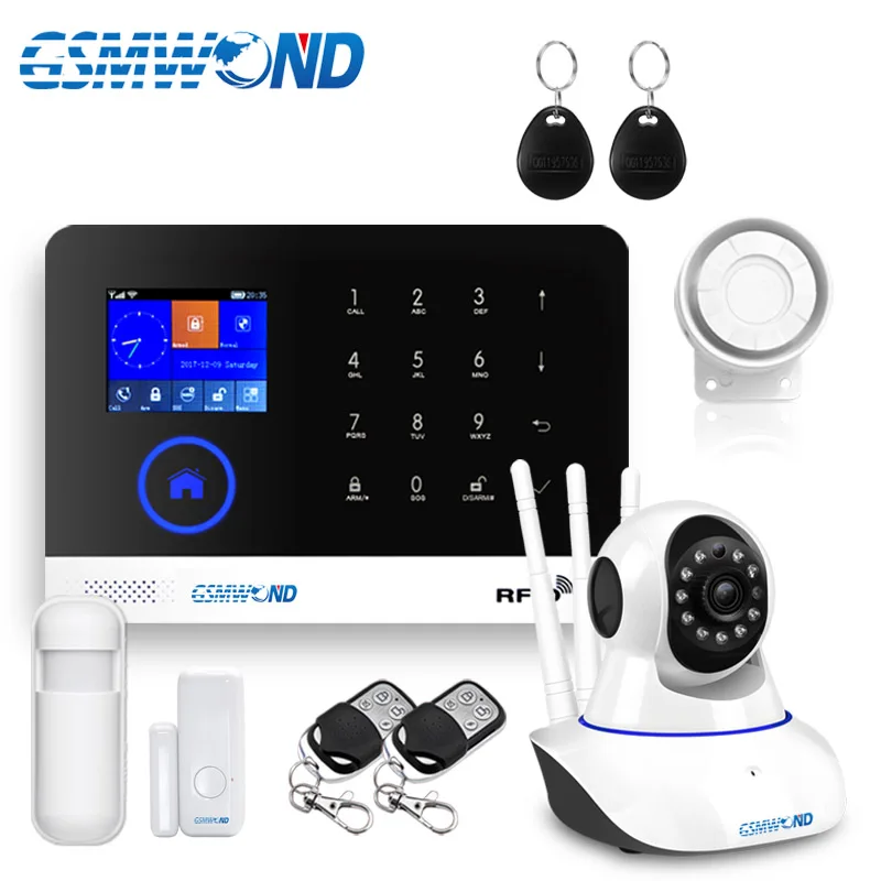 Wi-Fi GSM приложение RFID беспроводной домашней безопасности gsm сигнализация сенсорная клавиатура 433 МГц Дверной Детектор инфракрасный датчик сигнализации PG-103 W2B