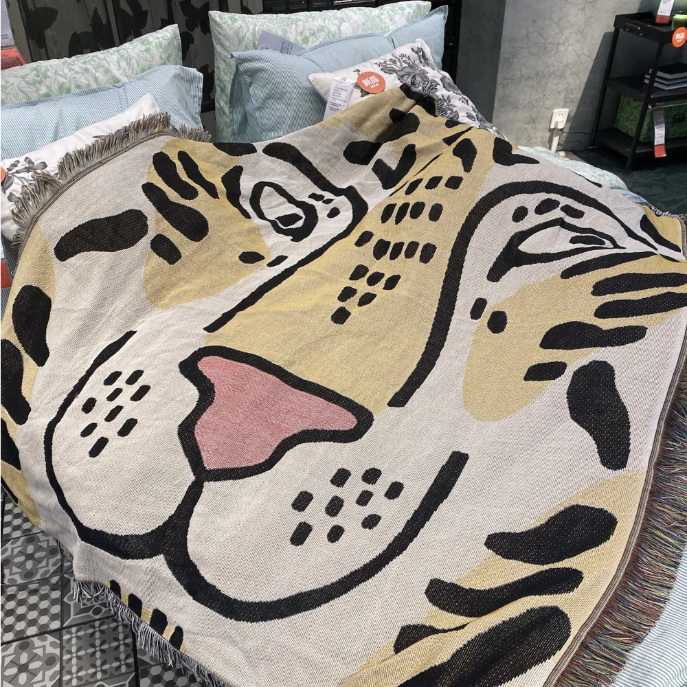 

Home Furnishing Blanket Cover Blanket Sofa Decoration Blanket Leisure Blanket Tiger Stripe Breathable Warm Blanket