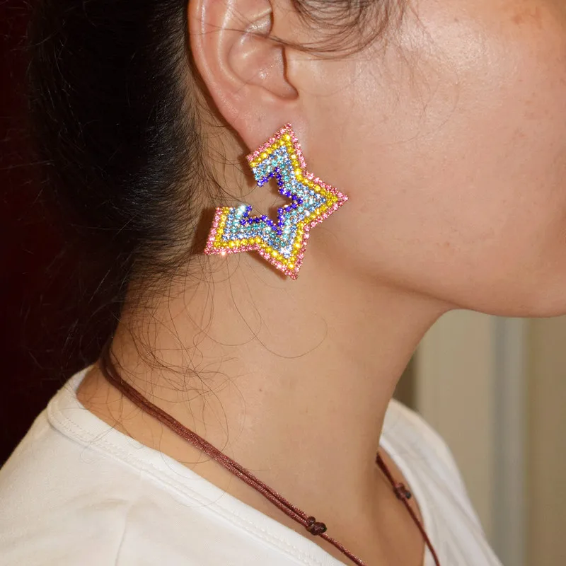 2019 летние модные ювелирные изделия акриловый зазор пятиконечная звезда серьги