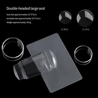 hot sale transparent double head silicone nail stamper with a nails scraper kit diy nail art decoration manicure stamping tools