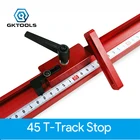 Угловой упор GKTOOLS 45 для Т-образного слота, Т-образный упор из алюминиевого сплава, Т-образный упор для торцов, Деревообрабатывающие инструменты