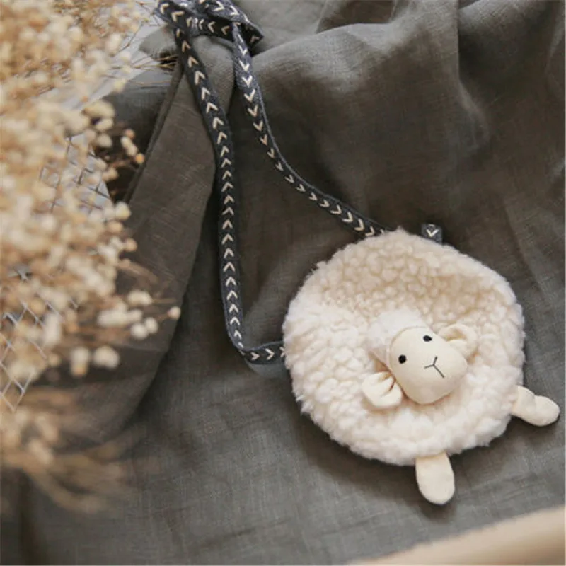 

2020 Brand New Toddler Infant Newborn Baby Girls Bags 3D Animal Fur Sheep shape Crossbody Bag Coin Wallet Storage Purse Bags