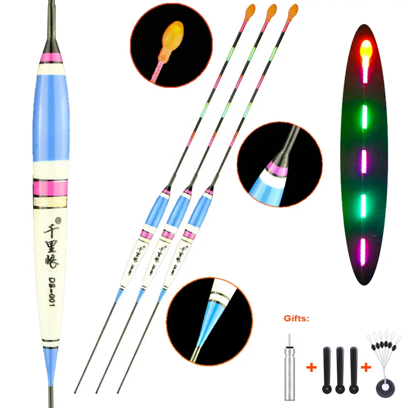 3 шт./лот поплавки для рыбалки электрическая Ночная подсветка светящиеся Balsa
