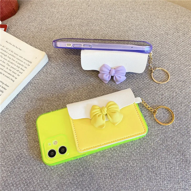 

bowknot fluorescent phone case for huawei P40 P30 P20 Nova7 6 5 Mate 0 20 V30 HonorX10 9X 30S 20 Pro bag Card package soft cover