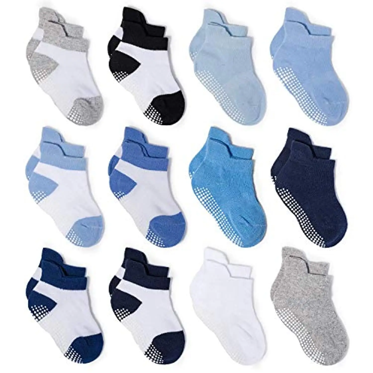 Boys 6 Pack Non Slip Baby Socks for 0-24M Newborn Bebe Girls Grips Anti Skid Ankle First Walker Infant Kids Cotton Sock 2021