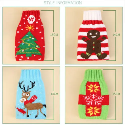Чехол для бутылки вина вязаная сумка Рождественский Декор обеденного стола