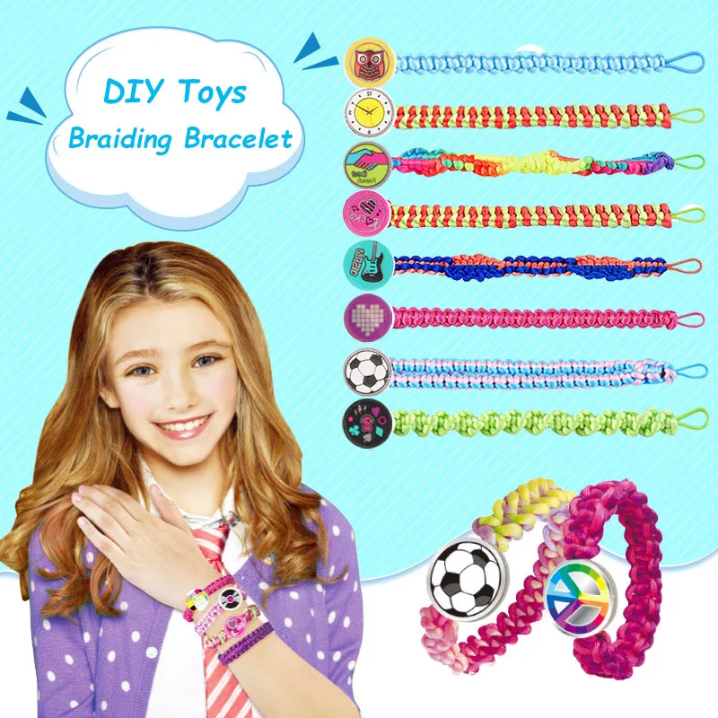 

Girls Braiding Bracelet Making Kit DIY Set Toys Kids Jewelry Making Kit Bracelet String Maker Arts Crafts DIY Toy Birthday Gift