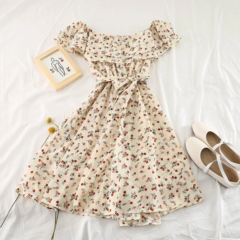 Женское облегающее платье с оборками обтягивающее шифоновое Цветочное поясом и