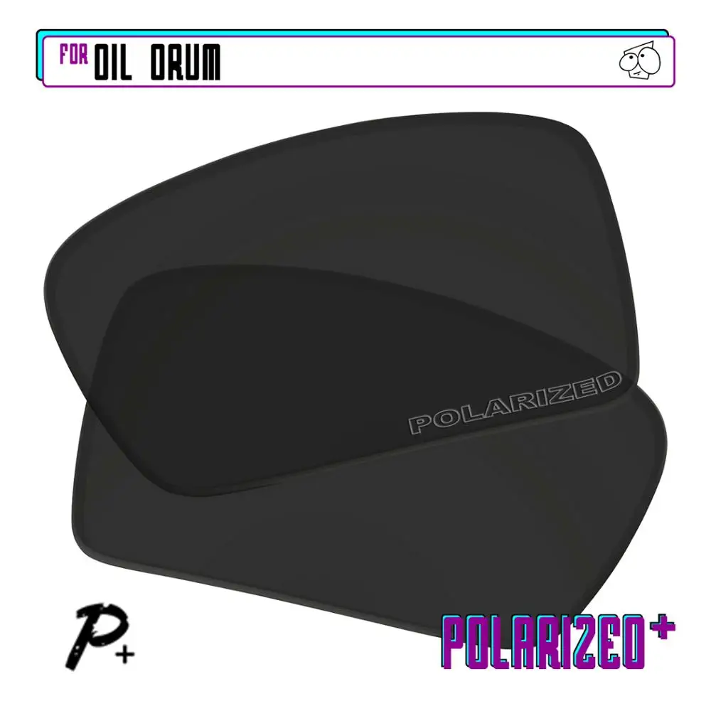 EZReplace Polarized Replacement Lenses for - Oakley Oil Drum Sunglasses - Black P Plus