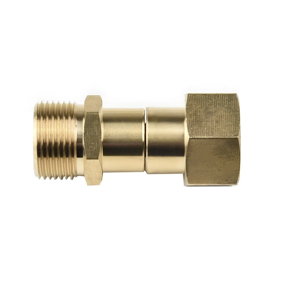 Hose Sprayer Connector High Pressure M2214mm Thread Washer Brass Swivel Joint Hose Fitting 360 Degree Rotation Garden Tools