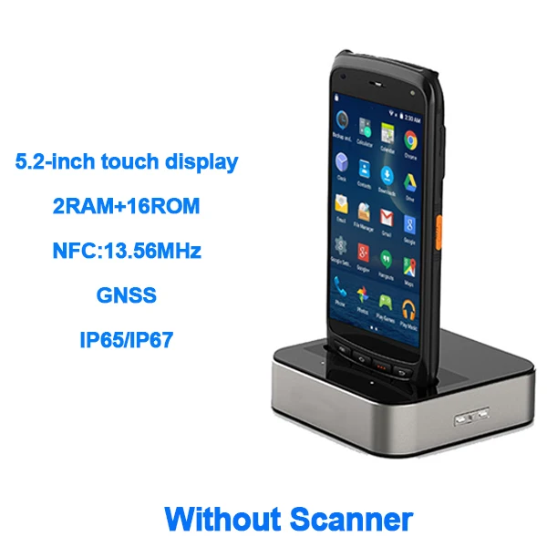 IssyzonePOS Android 6,0 PDA 2D сканер штрих-кода pos-терминал NFC Беспроводной считыватель штрих-кодов сборщик данных сенсорный прочный PDA - Цвет: With scanner charger