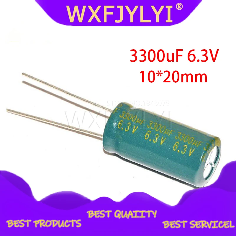 10 шт. алюминиевый электролитический конденсатор 3300 мкФ 6 3 в 10*20 - купить по