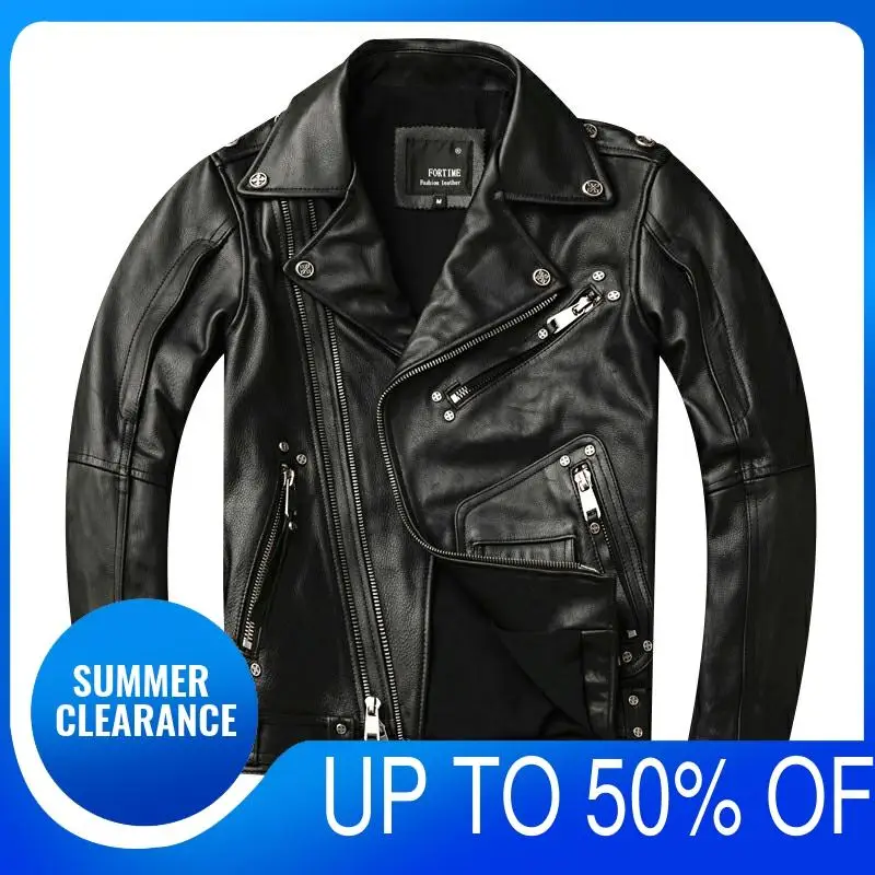 2021 черные мужские американский Стиль мотоциклетная кожаная куртка размера плюс