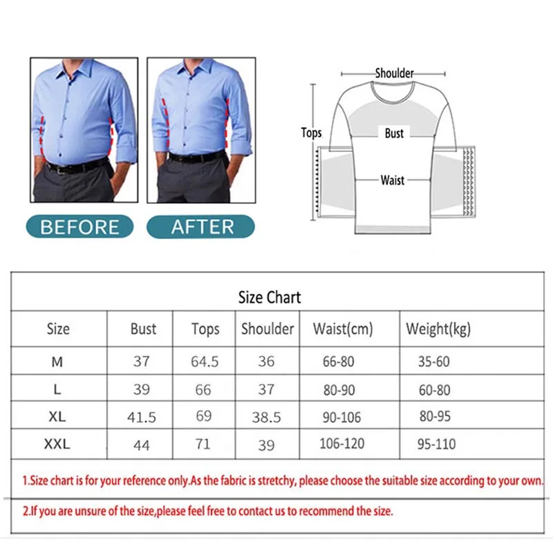 

Men Body Shapers Top Abdomen Reducing Shapewear Waist Trainer Belly Slimming Shapers T-shirt Men Compression Shirts Corset Tops