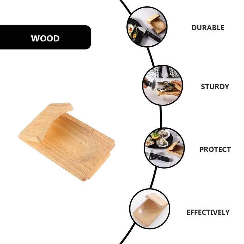 

1Pc Oyster Shucking Clamp Wooden Oyster Holder Oyster Opener Tool Kitchen Gadget