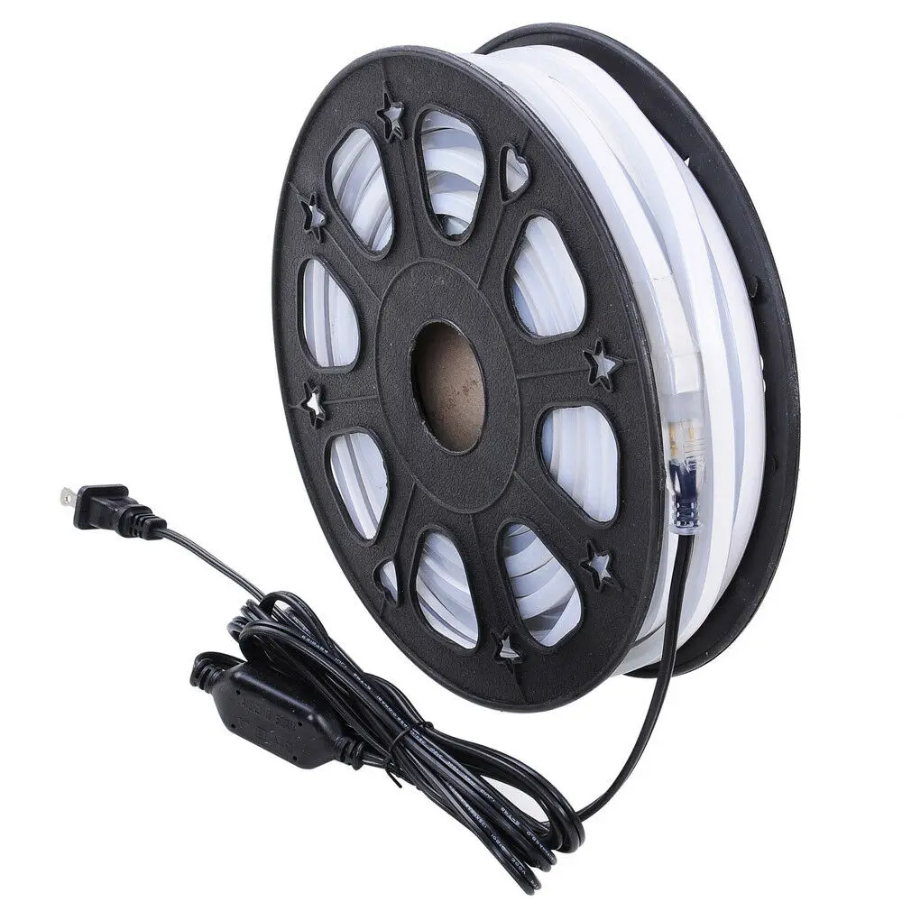 50' Ft светодиодный двухсторонний неоновый светильник с веревкой светящийся на