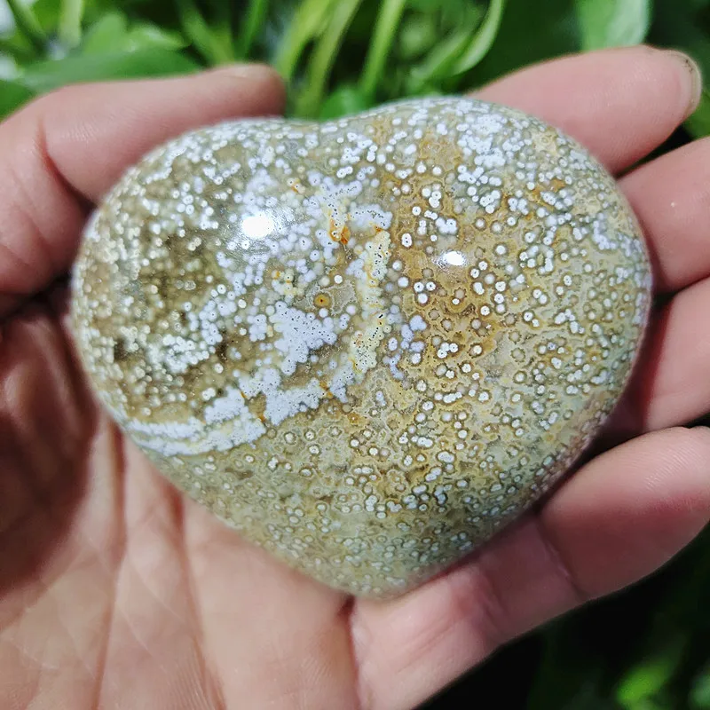 Натуральное море яшма камень морское Сердечко с драгоценным камнем