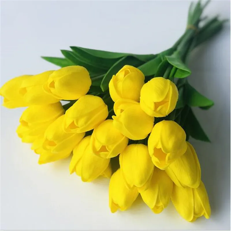 A Yellow Шт. 11 шт./31 шт. PU искусственный цветок тюльпана настоящий сенсорный DIY свадебные декоративные цветы букет Искусственные цветы для вечерние партия Декор - Цвет: A Yellow