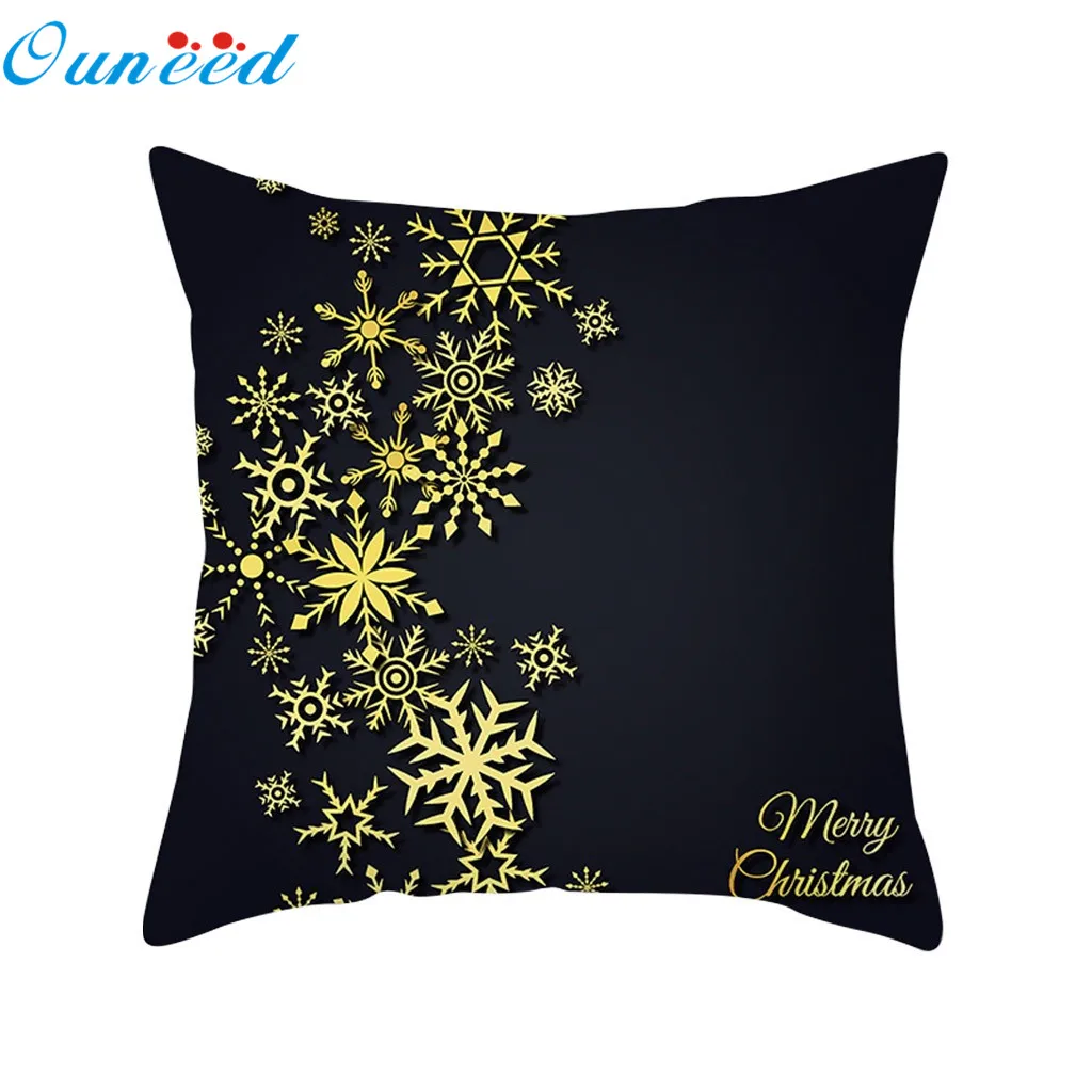 Чехол для подушки Ouneed с золотым принтом и веселым Рождеством наволочка