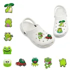 Подвески для обуви в виде животных, ПВХ, 1-5 шт., милые лягушки, аксессуары для обуви с орнаментом подходят для тапочек с отверстиями, зеленые украшения для обуви подарок для взрослых и детей
