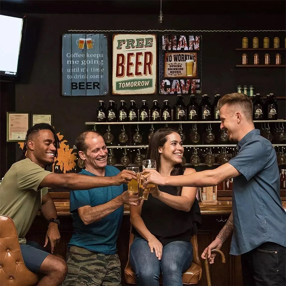 

Cat Rules Funny Pets Home Tin Sign Metal Sign Metal Poster Metal Sticker Metal