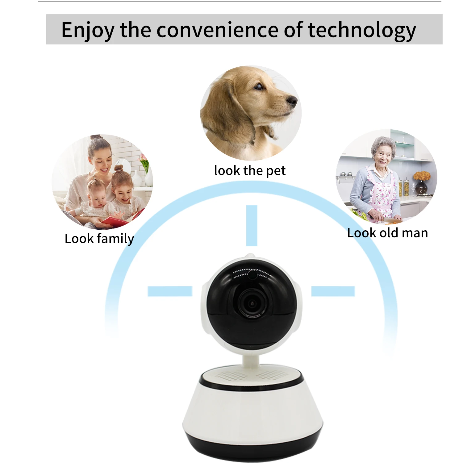 Новый motion обнаружения щенок ip-камера подключена к беспроводной сети ночное