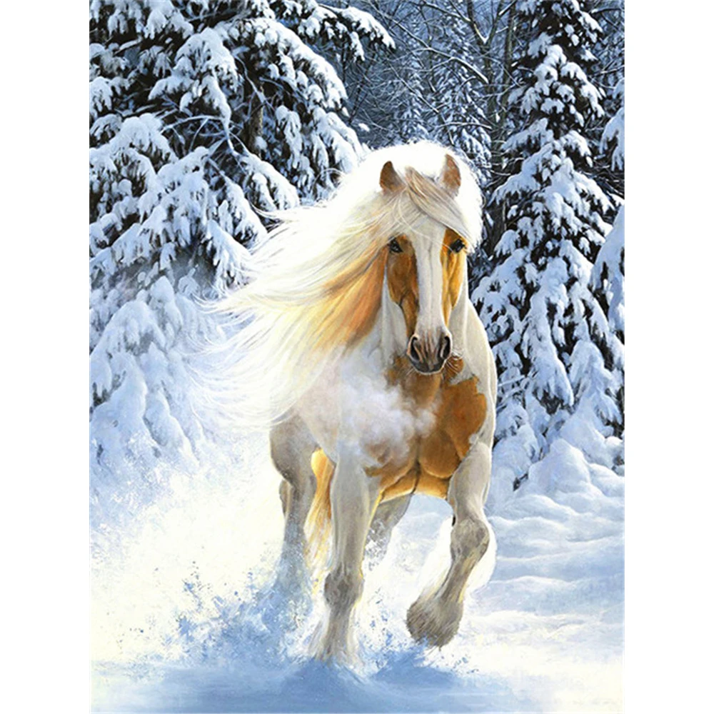 

Animal Horse DIY Cross Stitch Embroidery 11CT Kits Needlework Craft Set Cotton Thread Printed Canvas Home Decoration Room