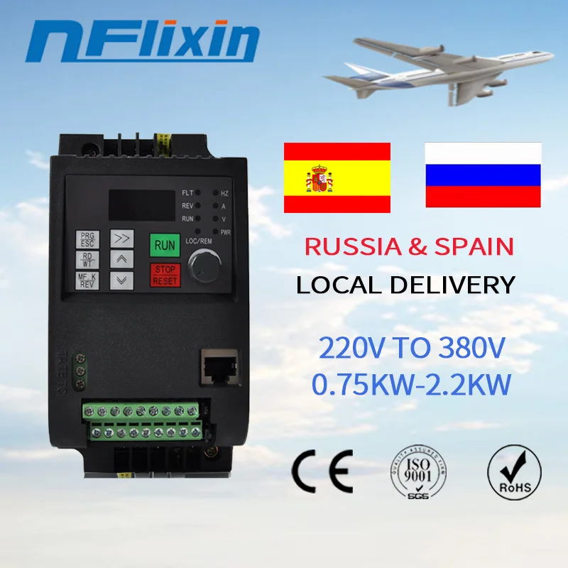 

RU free shipping WK310 New type 1.5KW/2.2KW/4KW Inverters & Converters 4000W Variable Frequency Drive VFD Inverter 220 to 380V