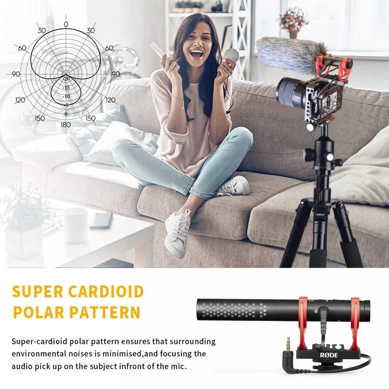 Микрофон Rode VideoMic NTG для записи интервью 3 5 мм смартфонов Canon Nikon Sony DSLR iPhone IOS