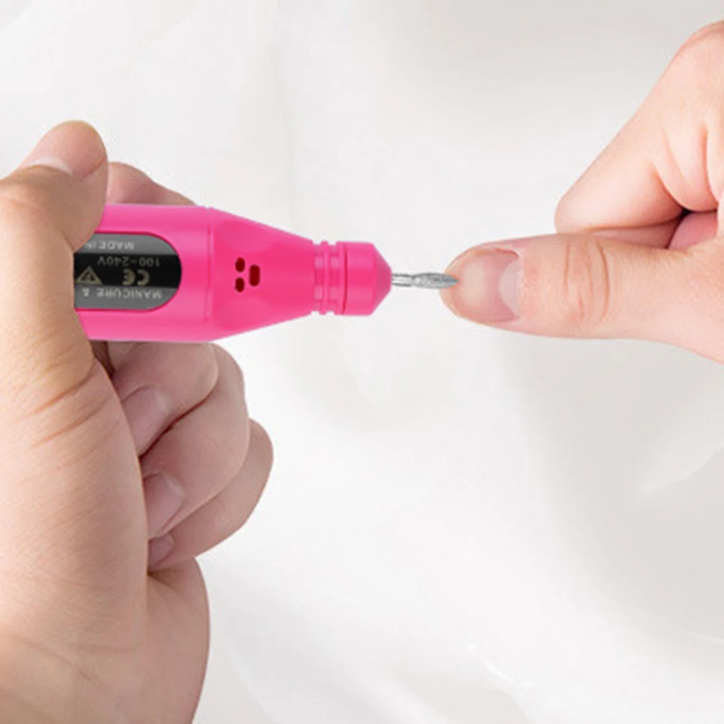 Горячая электрическая дрель для ногтей пилка ручка педикюра 6 бит светодиодный