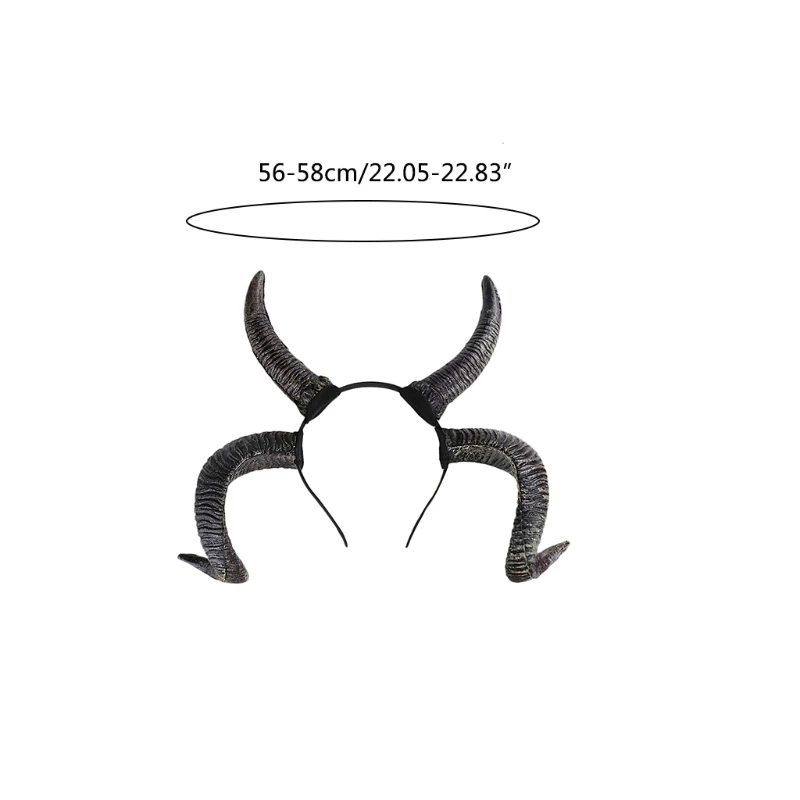 

Antlers Horn Headband Cosplay Headwear for Halloween Party Wear Ox Horn Hair Band Christmas Headpiece Party Supplies