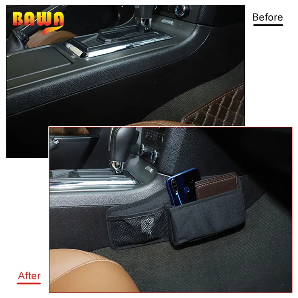 Продажа Сумка-Органайзер BAWA для хранения боковой коробки передач автомобиля, съемные аксессуары для Ford Mustang 2010-2014