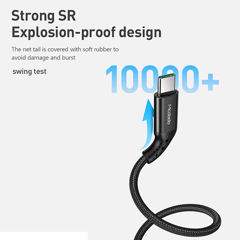 Кабель Mcdodo USB C 5A Сверхбыстрая зарядка 40 Вт для Huawei OPPO VOOC флэш-зарядное устройство