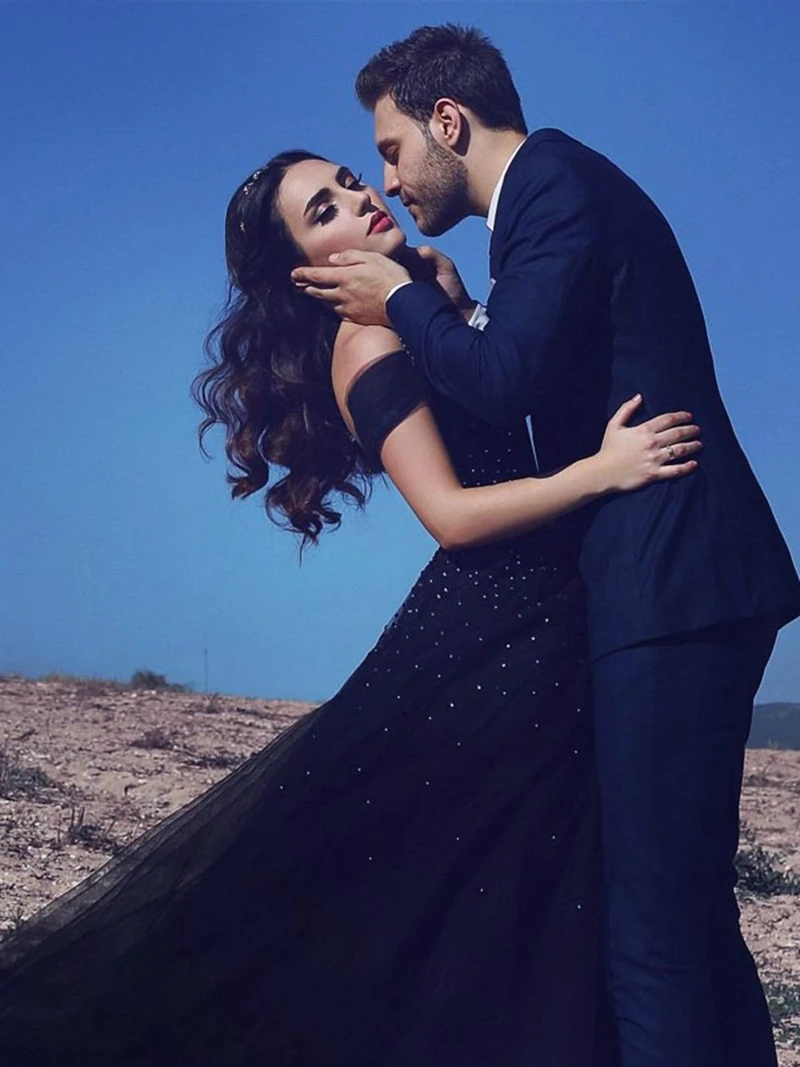 Черные платья для выпускного вечера модель 2019 года трапециевидные Вечерние из