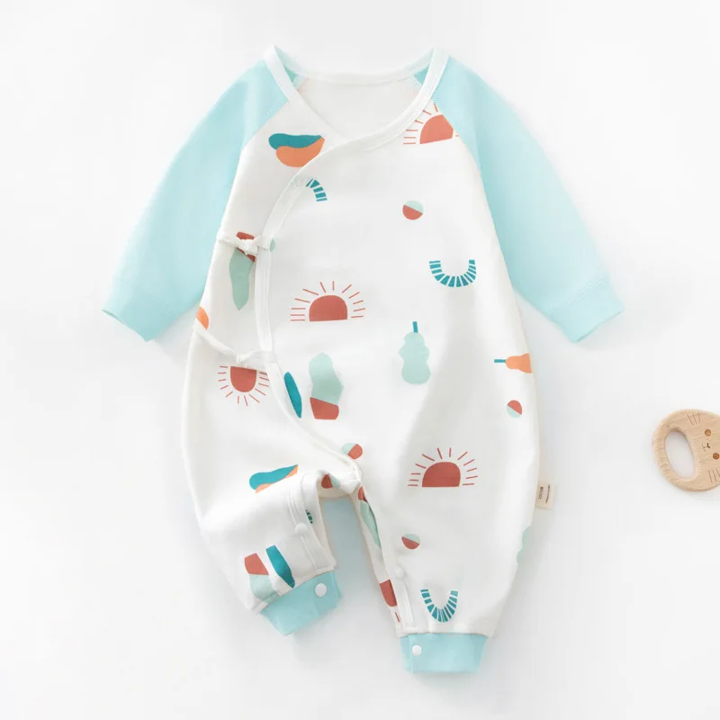 

Комбинезоны для новорожденных мальчиков комбинезоны весенне-осенняя пижама с длинным рукавом хлопковая одежда с открытым поясом спереди д...