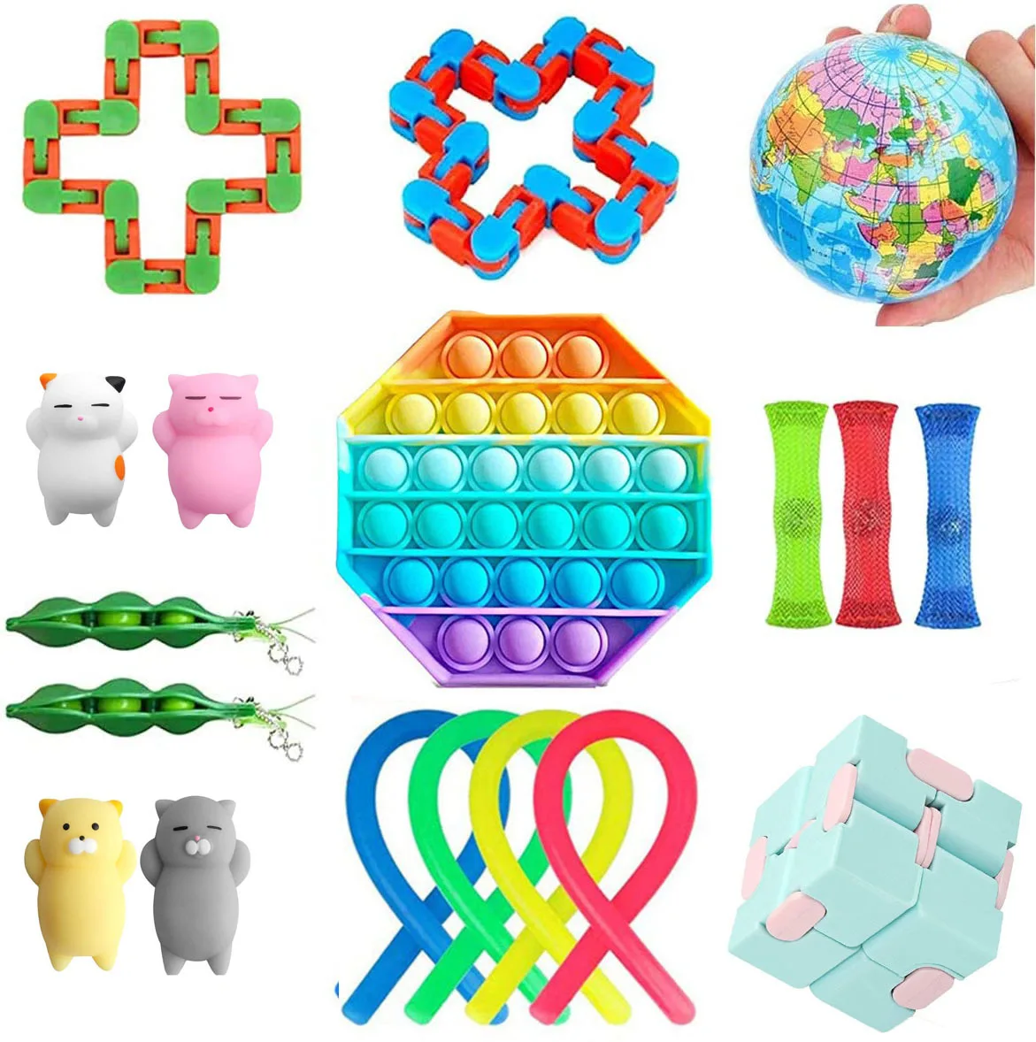 

New Venting and Decompression Toy Combination A Set of Anti-push Bubble Pressure Fidget Toy Bag Childrens Educational Game Toy