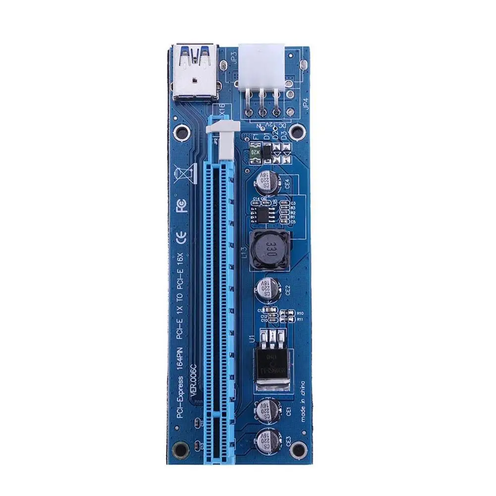 6 шт 6pin pci e карта pci express usb3 0 1x к 16x удлинител