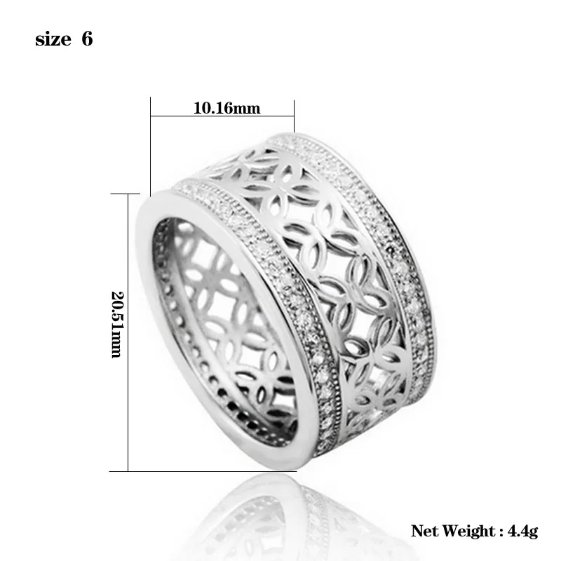 Твердые 2021 новый 925 стерлингового серебра Горячая обручальное кольцо циркона