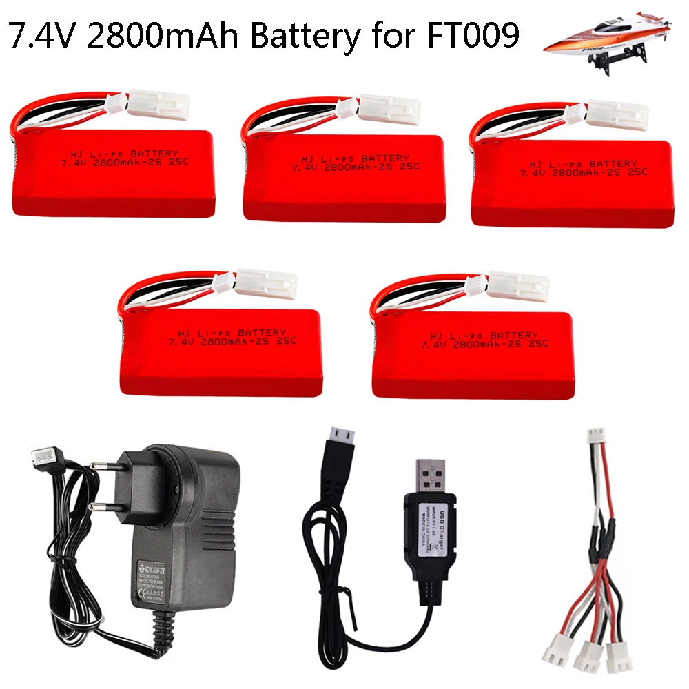 7 4 V 2800mAh аккумуляторная батарея Lipo и зарядное устройство набор для Feilun FT009 RC